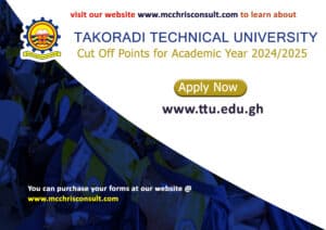 Read more about the article TAKORADI TECHNICAL UNIVERSITY CUT OFF POINTS AND COURSE FOR THE 2025/2026 ACADEMIC YEAR.
