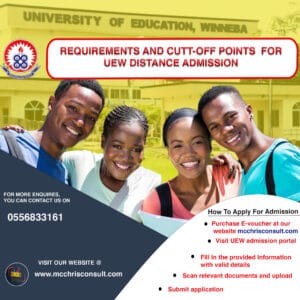 Read more about the article UNIVERSITY OF EDUCATION WINNEBA (UEW) CUT-OFF POINTS FOR DISTANCE LEARNING EDUCATION APPLICANT 2025/2026.