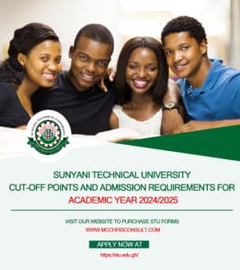 Read more about the article SUNYANI TECHNICAL UNIVERSITY CUT-OFF POINTS AND COURSES FOR THE 2025/2026 ACADEMIC YEAR.
