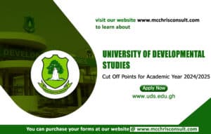 Read more about the article UDS UNDERGRADUATE PROGRAMMES  CUT-OFF POINTS AND THEIR REQUIREMENTS FOR THE 2025/2026 ACADEMIC YEAR