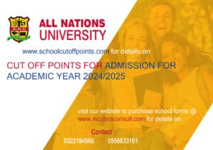 Read more about the article ALL NATIONS UNIVERSITY CUT OFF POINTS AND REQUIREMENT FOR ADMISSION FOR ACADEMIC YEAR 2024/2025