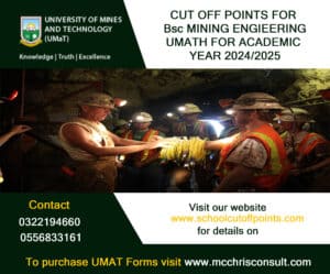 Read more about the article Cut off points for BSc Mining Engineering at Umat.