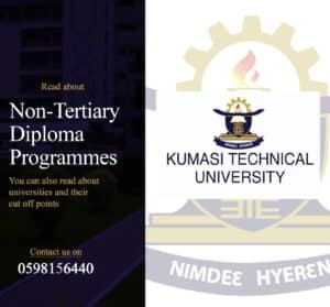Read more about the article KUMASI TECHNICAL UNIVERSITY CUT OFF POINTS FOR NON-TERTIARY DIPLOMA PROGRAMMES  2025/2026 ACADEMIC YEAR
